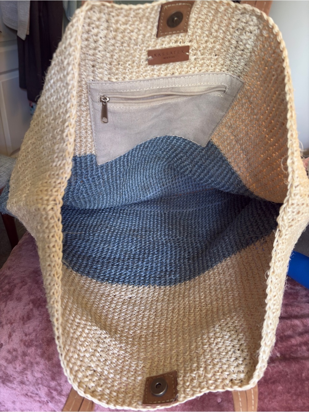 Kassatex Palomino Beach Bag | Blue - Picture 6 of 6
